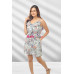 Floral Print V Neck Layered One Piece Dress (KR366)